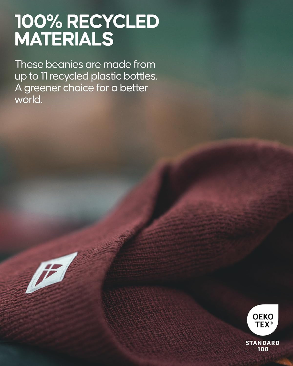 Sustainable Classic Beanie for Men & Women, Plain Kitted Hat